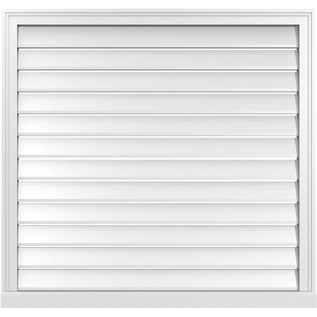 Ekena Millwork Vertical Surface Mount PVC Gable Vent: Functional, w/ 2"W x 2"P Brickmould Sill Frame, 40"W x 38"H GVPVE40X3803SF